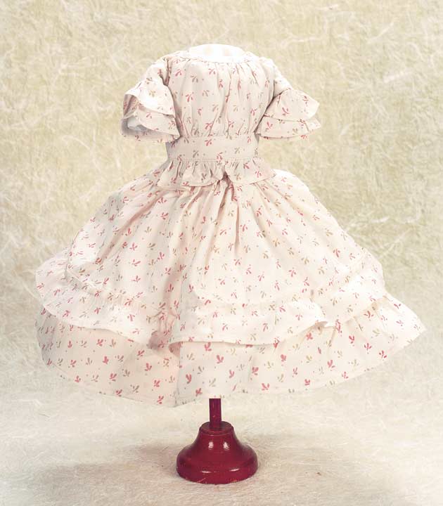 Cream Cotton Print  Lady Doll 2 Piece Gown