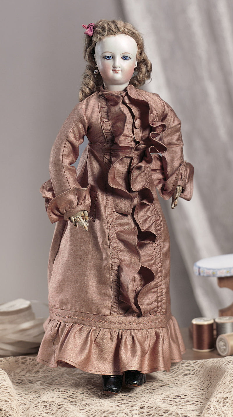 Brown Silk Lady Doll Gown