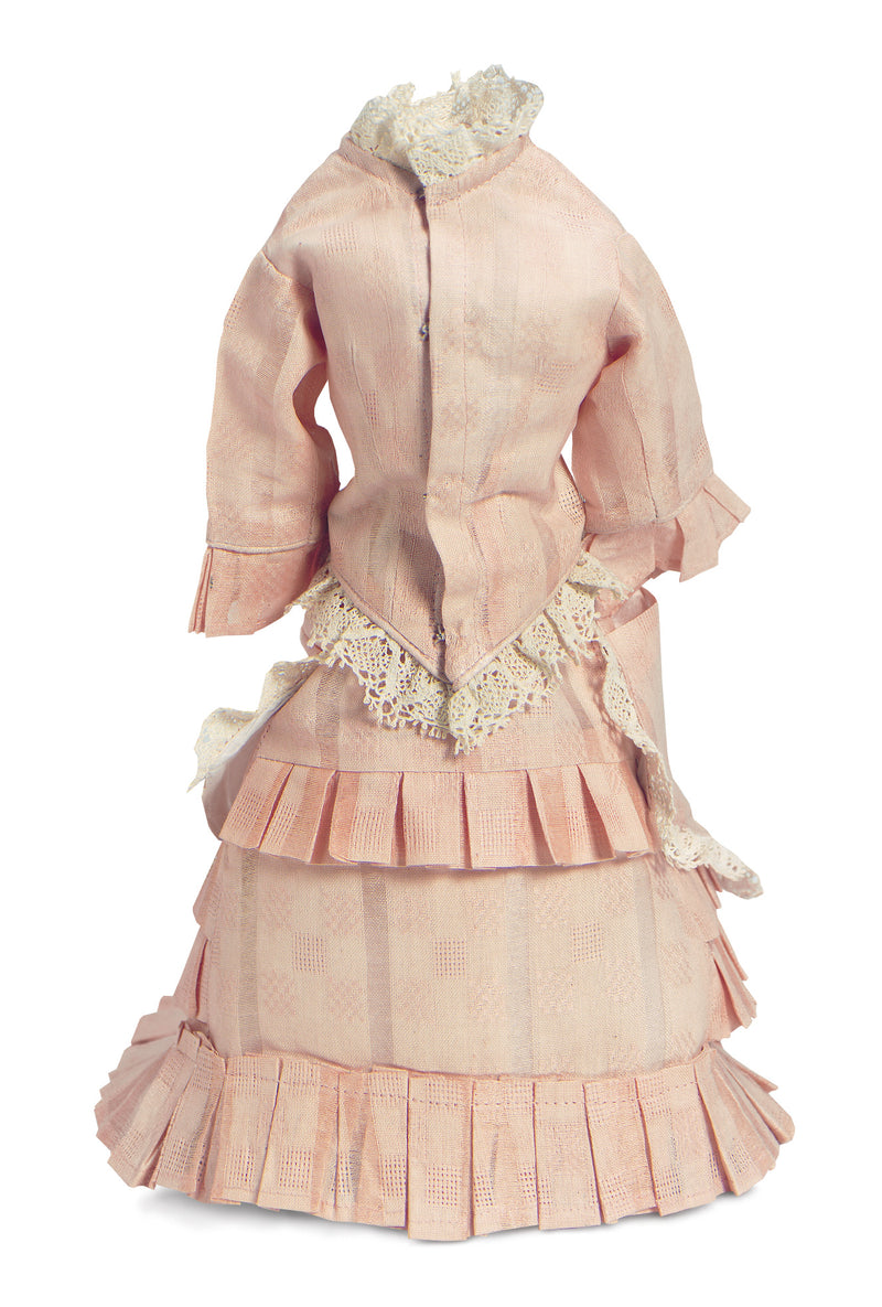 Peach Silk Two Piece Lady Doll Gown
