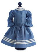 Tussah Silk Dress In Slate Blue Sky