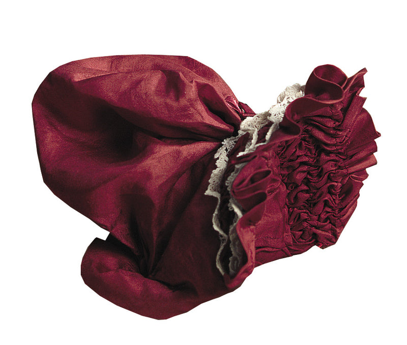 Large Maroon Silk Wired Bonnet