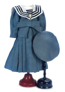 Slate Blue Polished Silk Sailor Ensemble with Cap