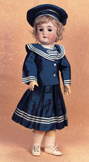 Navy Blue Tussah Silk Four Piece Sailor Ensemble