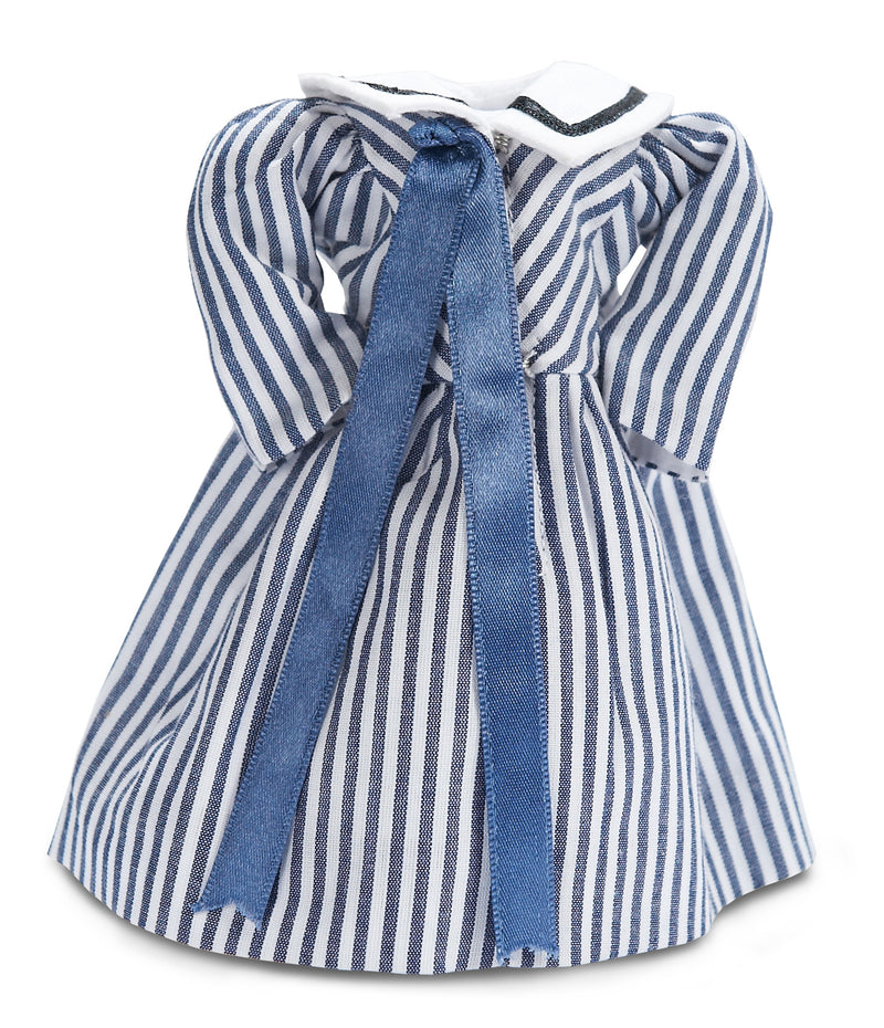 Blue & White Cotton-Striped Sailor Dress