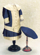 Royal Blue & Palest French Style Dress & Bonnet