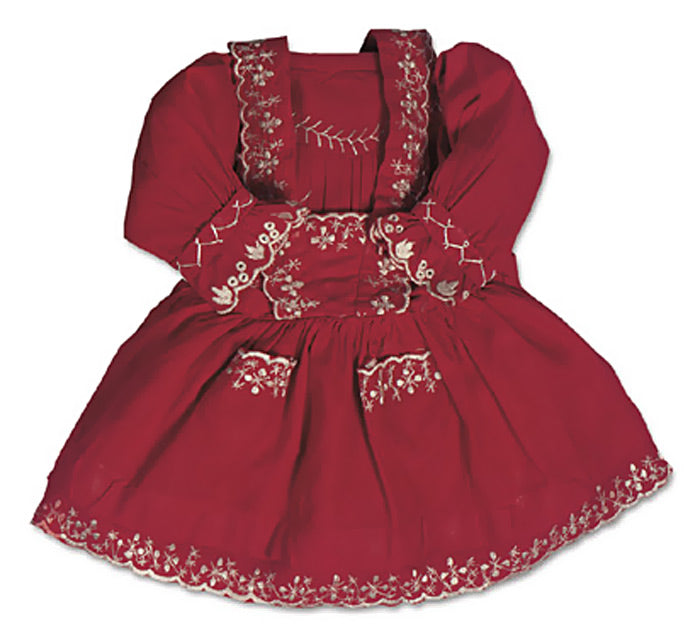 Red Cotton Dress With Pinafore