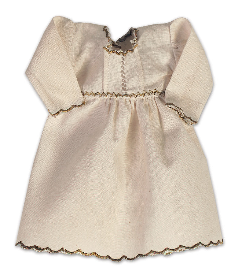 Cream Dress With Embroidered Edging