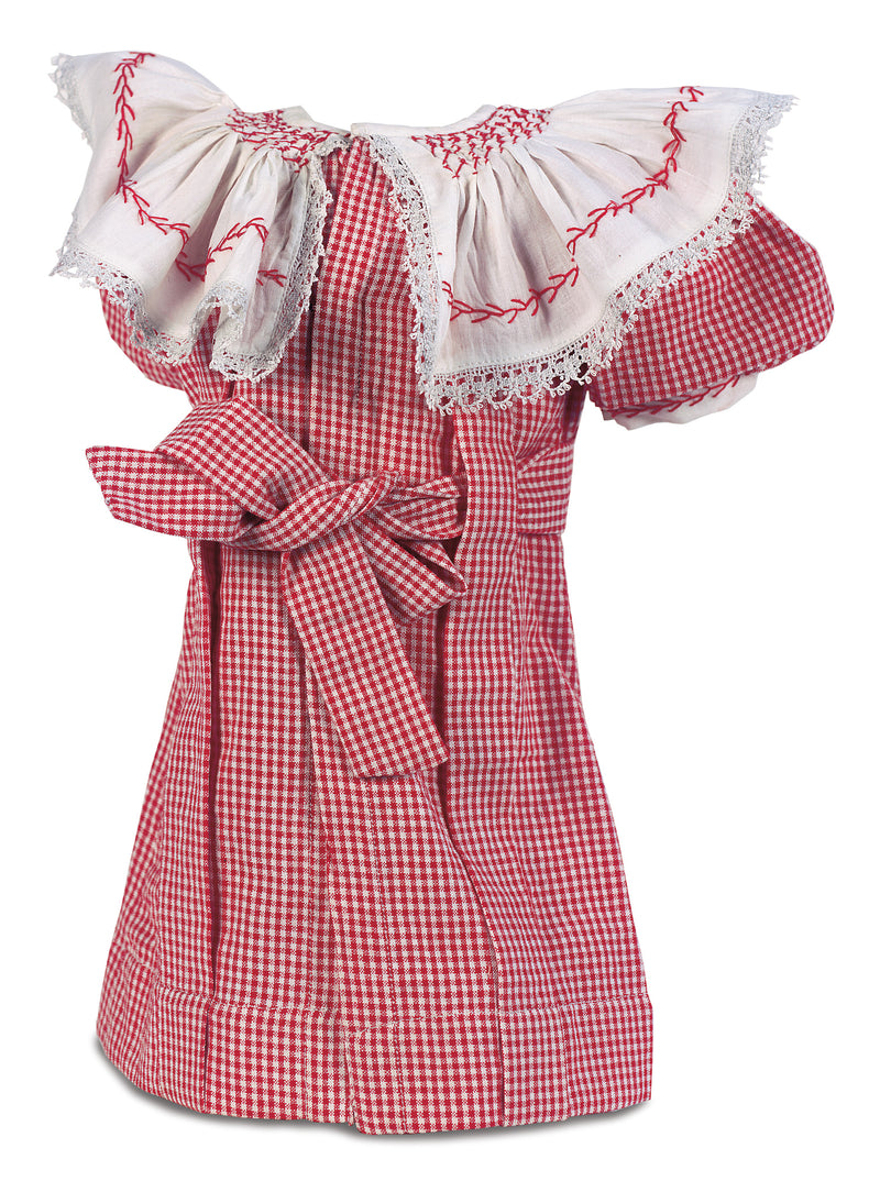 Red & White Checkered Cotton Dress