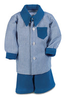 Two Piece Blue & White Stripe Set With Knickers