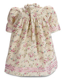 PINK PETALS CREAM COTTON DRESS