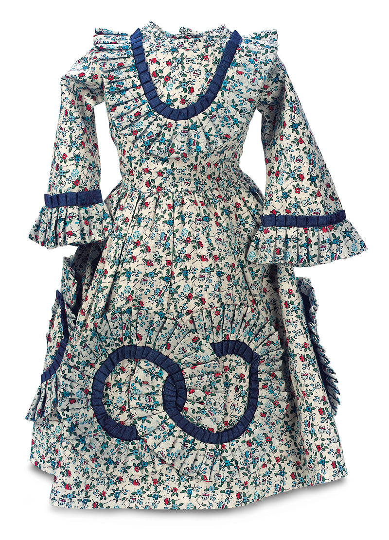 Colorful Cotton Print Dress With Bonnet