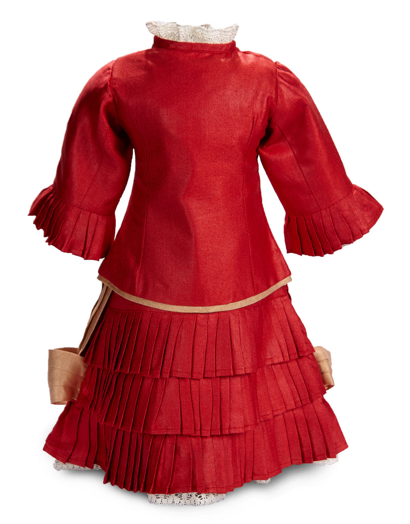 Fine Red Silk Ensemble with Elaborate Skirt