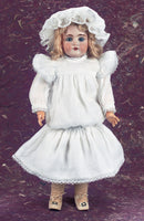 Shadowpane Cotton Blouson Dress & Bonnet