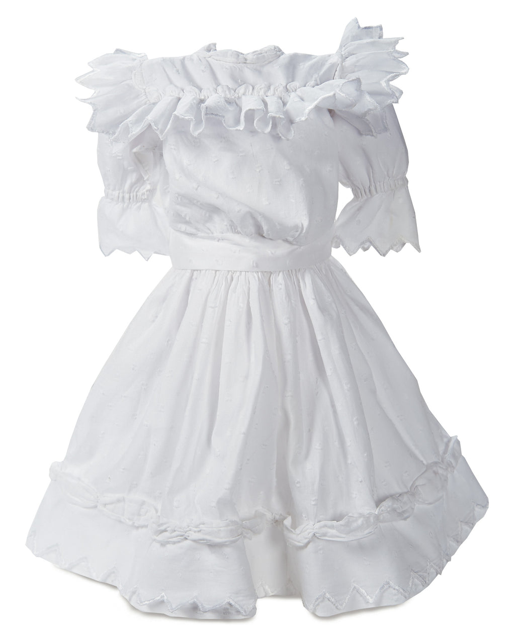 diamond organza ruffle dress in white JELLYFISH DRESS