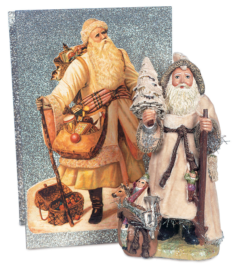 Belsnickle Paper Mache Santa In Gift Box