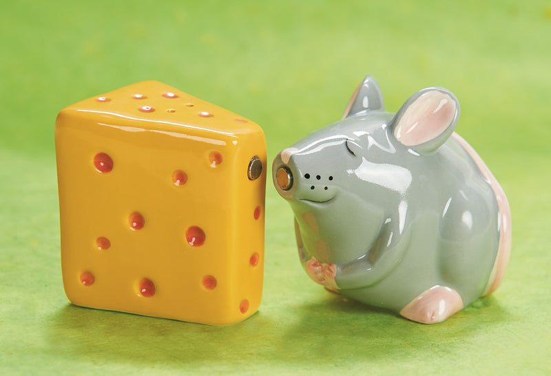Mouse and Cheese, a Salt and Pepper Shaker Set