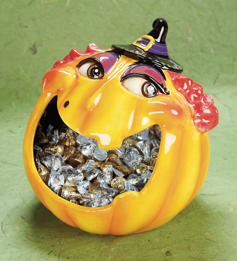 Laughing Witch Candy Container