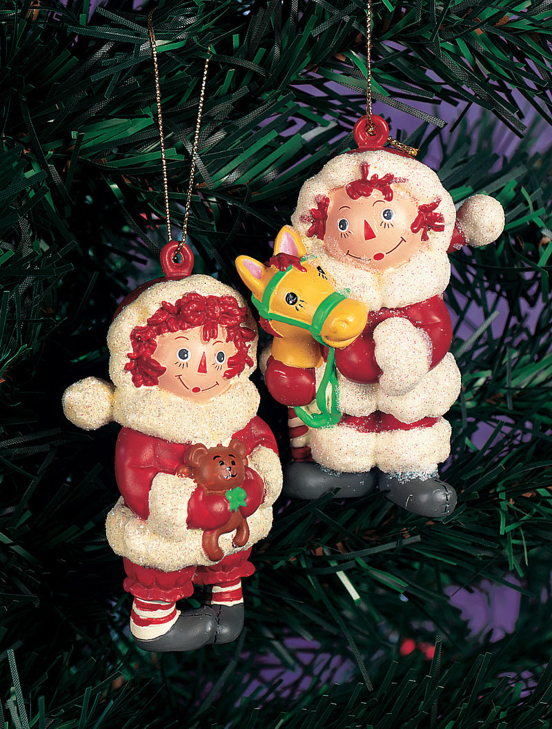 Raggedy Ann & Andy As Mr. and Mrs. Claus Ornaments
