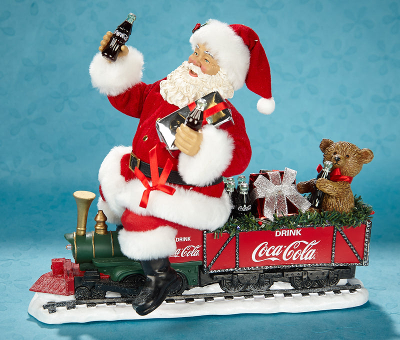 Santa And Teddy Take The Coca-Cola Train