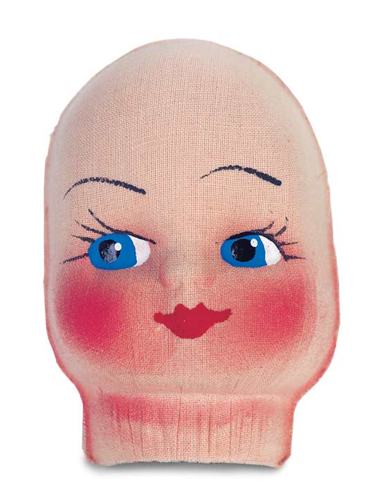 Old Store Stock Pressed Mask Doll Face
