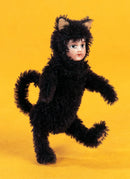 Sadie Miniature Black Mohair Cat, by Karen Meer