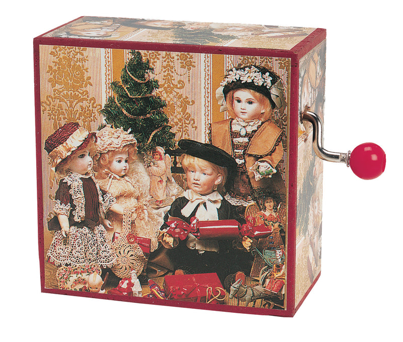 Hand Winder-Red Christmas Music Box