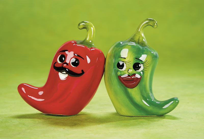 Chili Peppers, a Salt and Pepper Shaker Set
