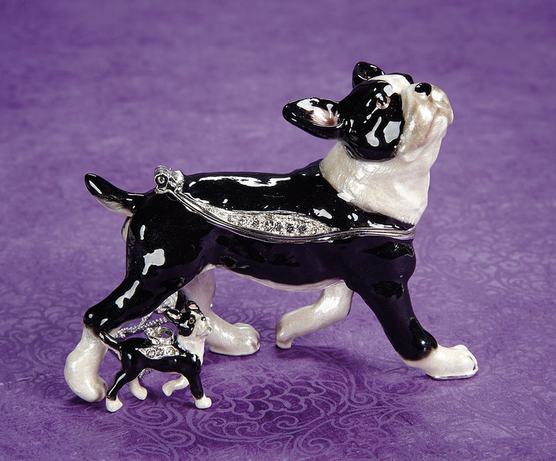 Boston Terrier Trinket Box and Necklace