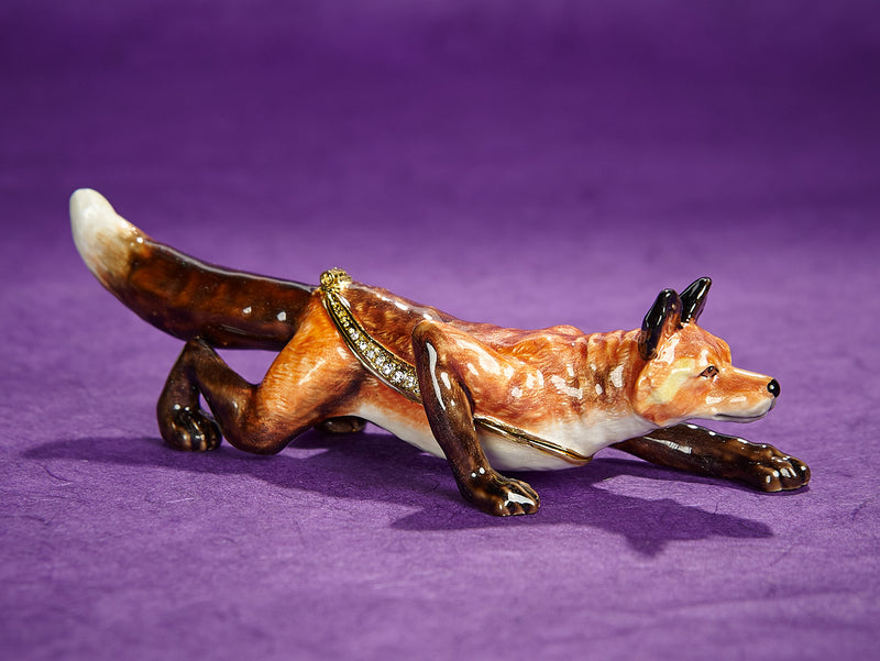 Sneaky Fox Trinket Box with Necklace