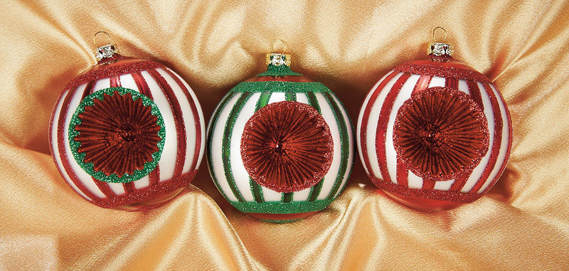 Striped Reflector Candy Themed Ornaments