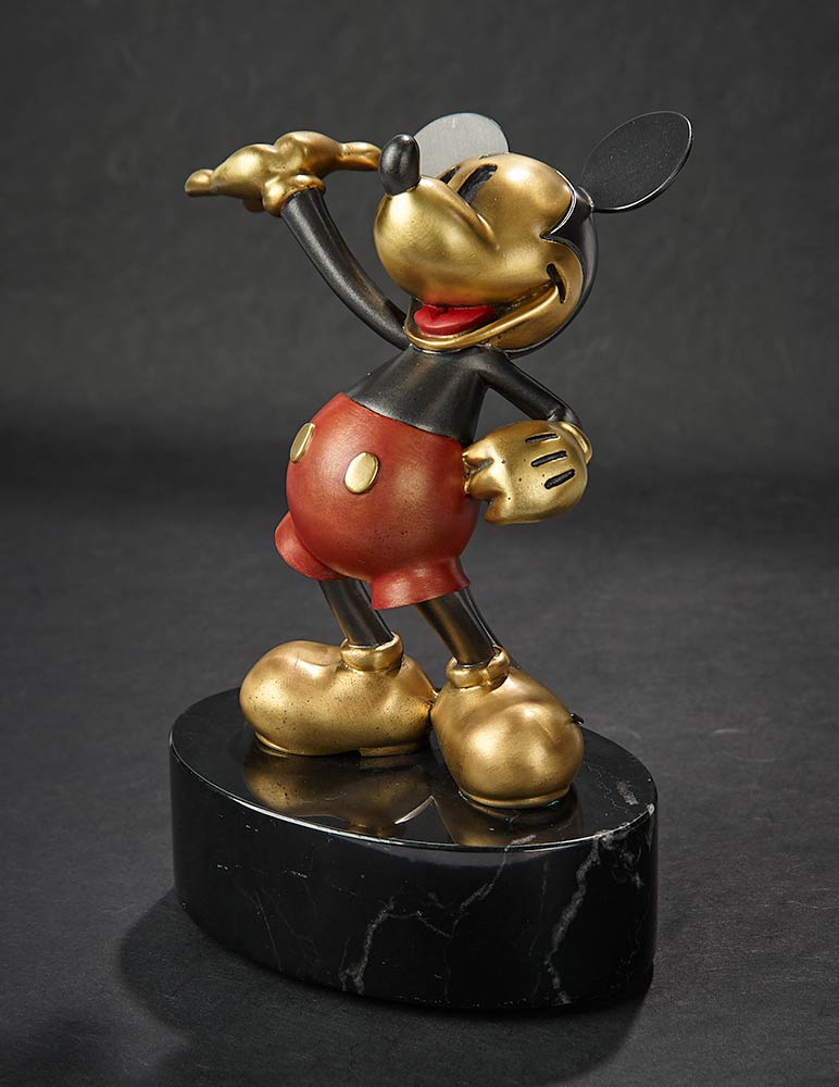 BRONZE PLATED PAINTED MICKEY A MOUSE IN A MILLION a CHILMARK DISNEY SCULPTURE