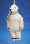 Felted Standing Polar Bear Ornament