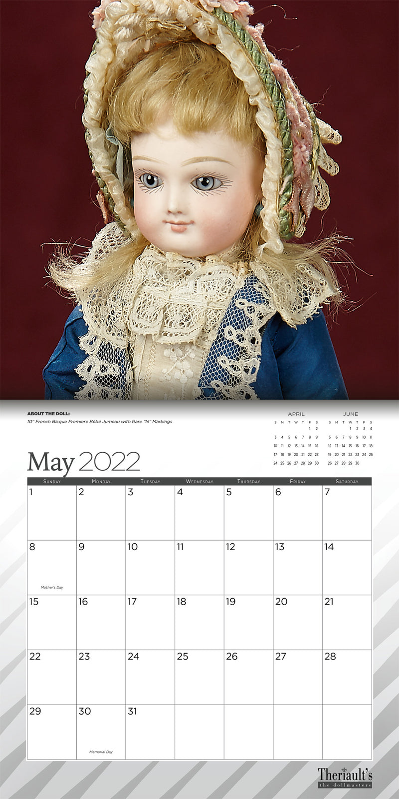 2022 Calendar of Dolls