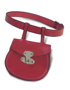 Bleuette's Red Leather Belt And Purse