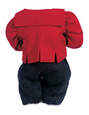 Red Cotton Jacket/Cap and Grey Trousers