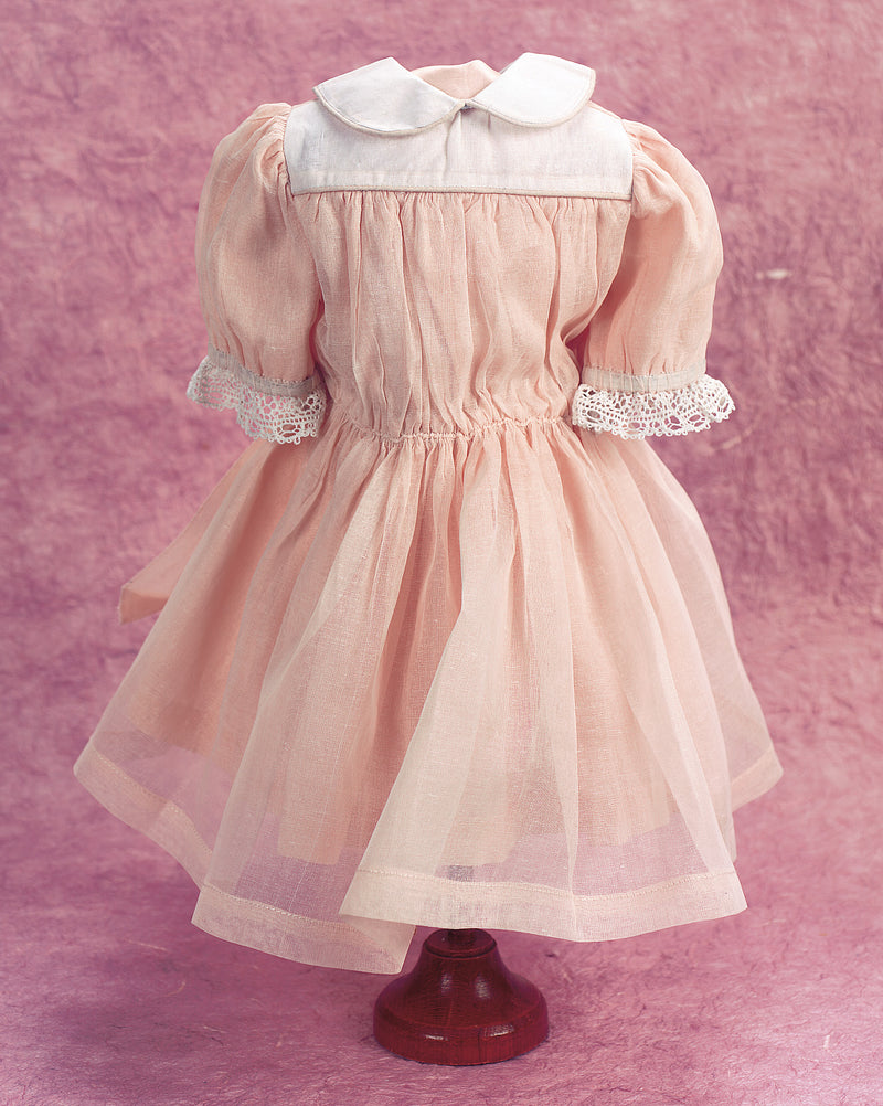 Peach Organdy Dress With Attached Petticoat