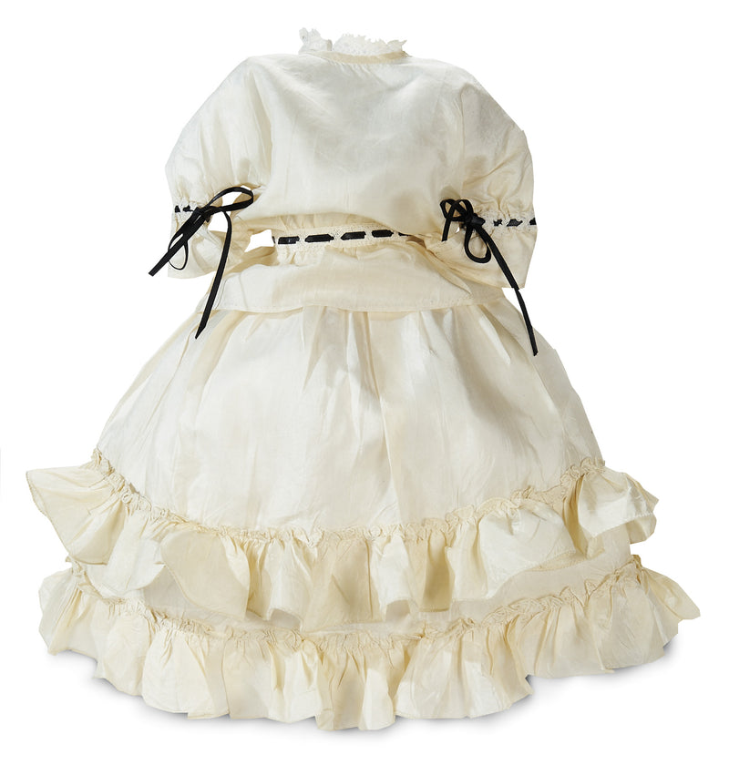 Pale Yellow Silk Two Piece Doll Gown