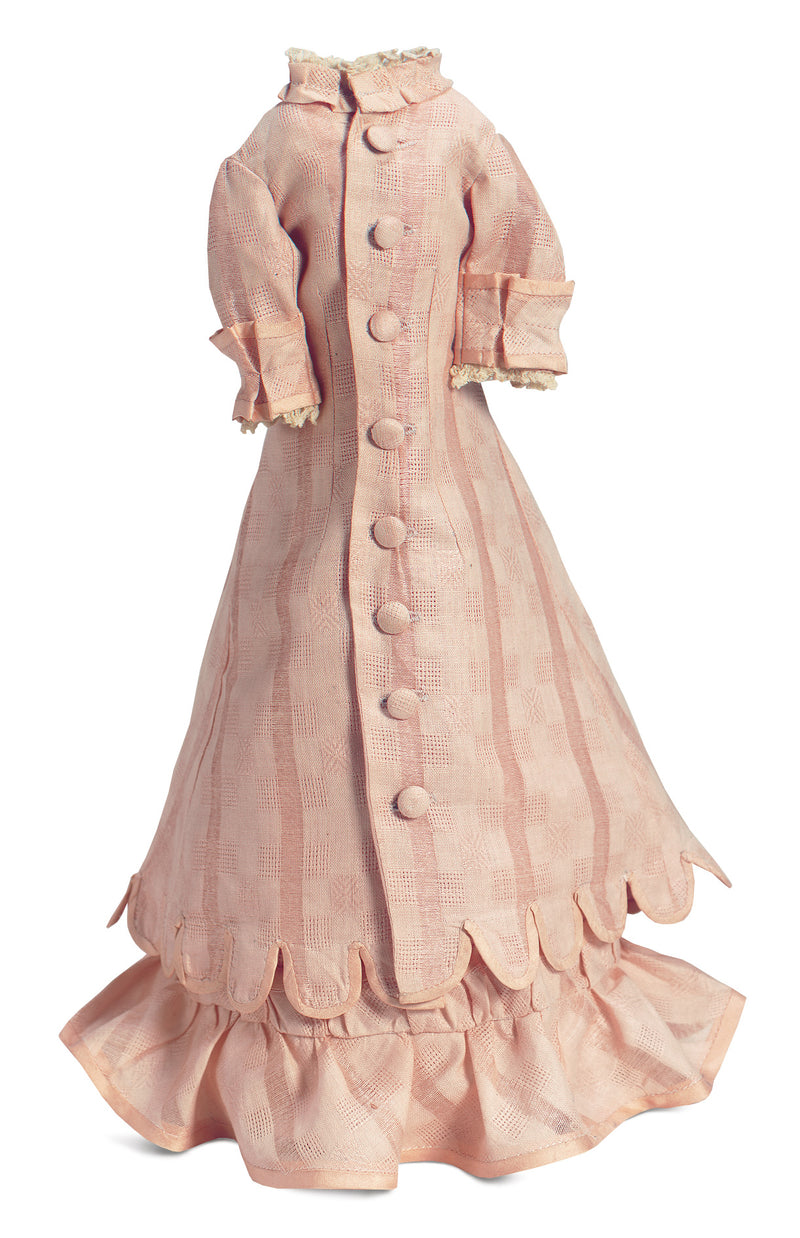 Two Piece Rose Textured Cotton/Linen Lady Doll Gown