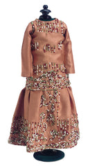 Sandstone Silk Beaded 2 Piece Lady Doll Gown