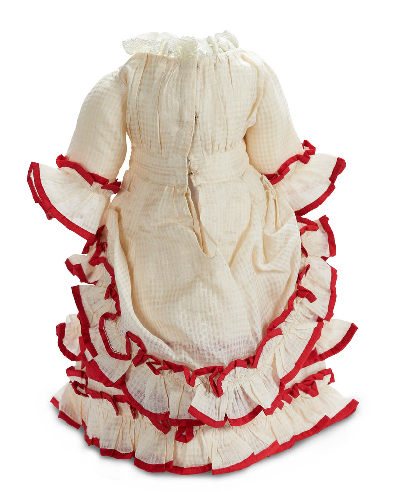 Shadow-Print Ivory Silk Lady Doll Dress