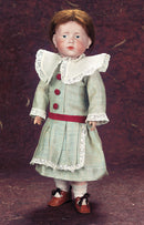 Tussah Silk Dress & Bonnet With Burgundy Sash