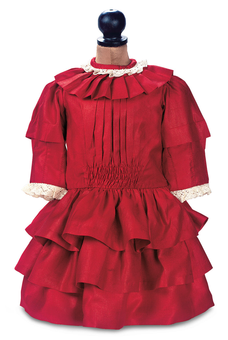 Cherry Red Tussah Silk Dress