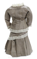 Pin-Stripe Grey Silk Lady Doll Ensemble