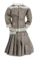 Pin-Stripe Grey Silk Lady Doll Ensemble
