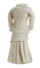 Textured Ivory Silk Lady Doll Ensemble