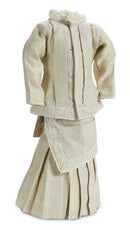 Textured Ivory Silk Lady Doll Ensemble