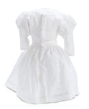 White Cotton  Lady Doll Dress With Juliette Sleeves