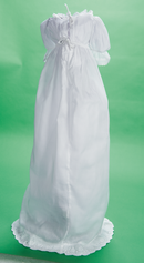 White Baby Gown with Tucks and Lace