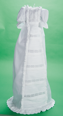 White Baby Gown with Tucks and Lace
