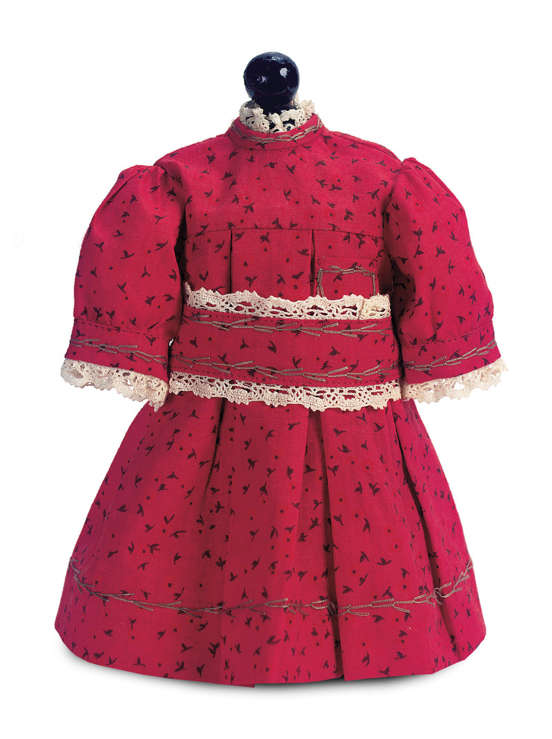 High-Waist Cotton School Dress Red